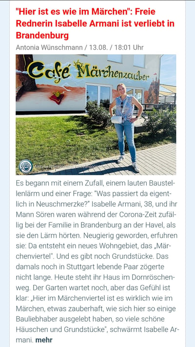 Freie Rednerin Isabelle Armani ist verliebt in Brandenburg_Meeting Point